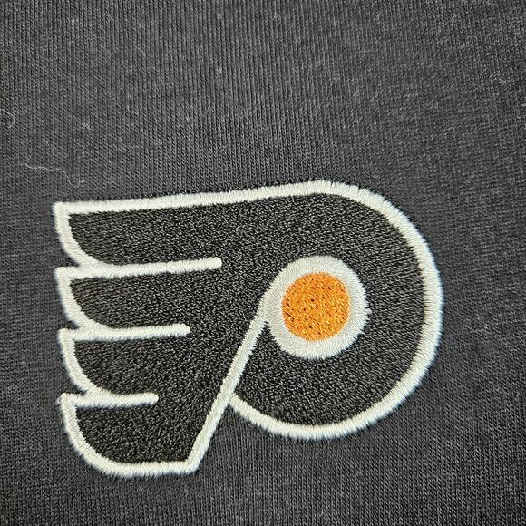 Vtg Flyers NHL V-Neck Jersey Tee Iron Knights Black Orange XL Embroidered Logo - Picture 5 of 6